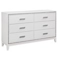 thumbnail image 1 of Pemberly Row White Wood 6-drawer Dresser with Crushed Crystal Accent, 1 of 6