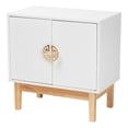 thumbnail image 1 of Pemberly Row White and Brown Wood and Gold Metal 2-Door Storage Cabinet, 1 of 10