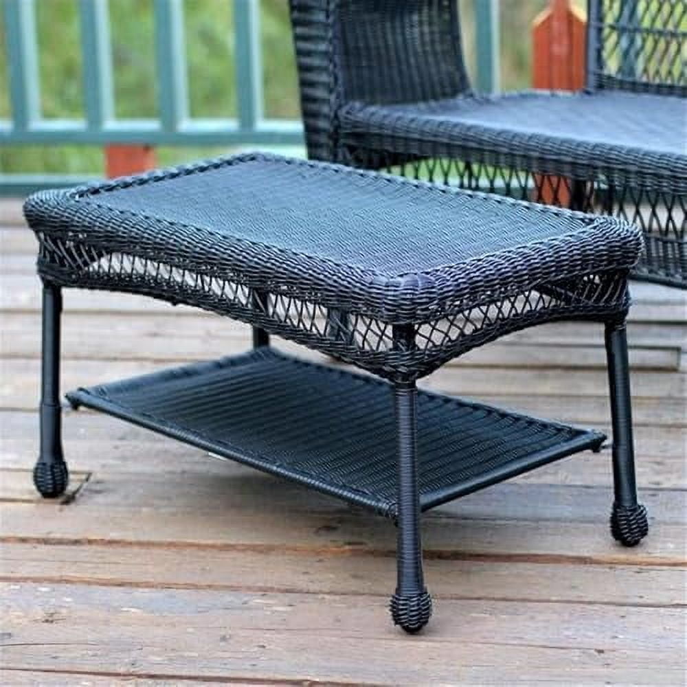 Pemberly Row Wicker Patio Coffee Table in Black - Walmart.com