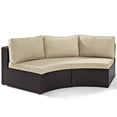 thumbnail image 1 of Pemberly Row Wicker Patio Round Sectional Sofa with Sand Cushions, 1 of 9