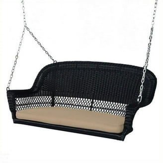 Northlight Hand Woven Resin Wicker Porch Swing with Chain - Green