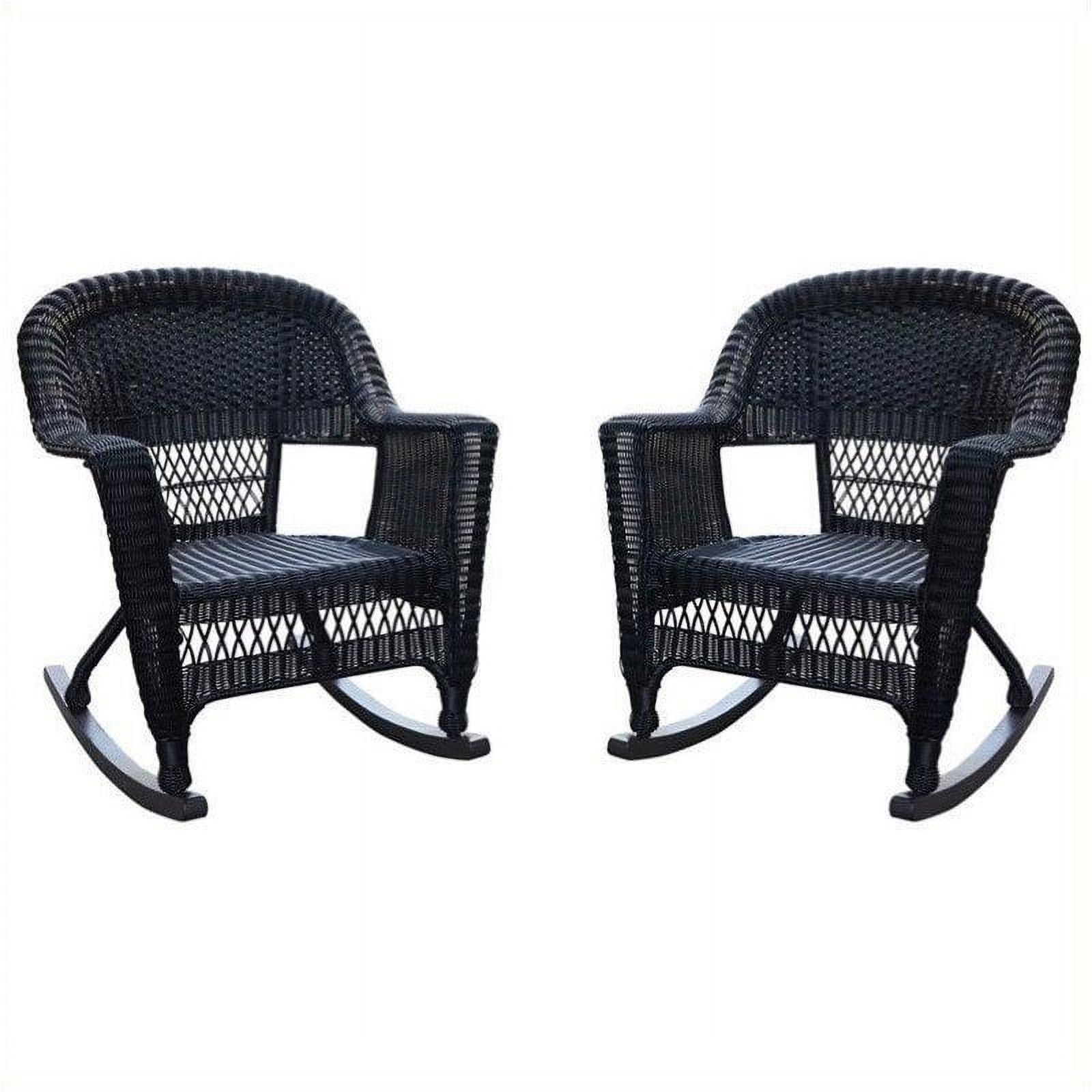 Pemberly Row Wicker Rocker Chair in Black (Set of 2) - image 1 of 2