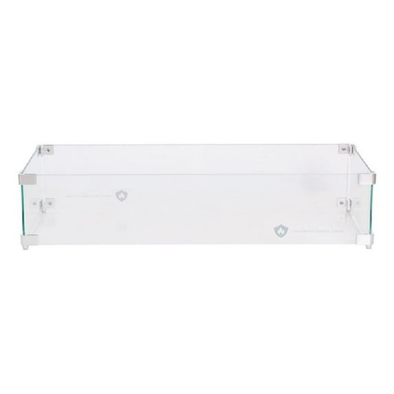 Pemberly Row Wind Guard Rectangular Contemporary Glass Model in Clear Finish