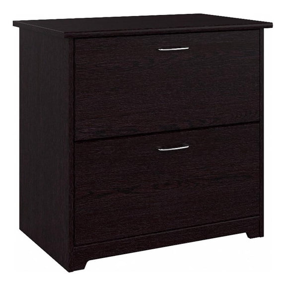 Pemberly Row Wood 2 Drawer Lateral File Cabinet in Chocolate Espresso Oak