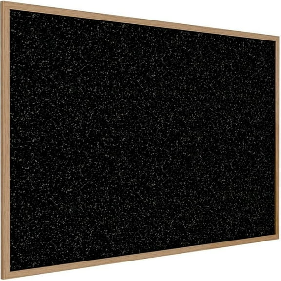 Pemberly Row Wood 2' x 3' Oak Rubber Bulletin Board in Speckled Tan