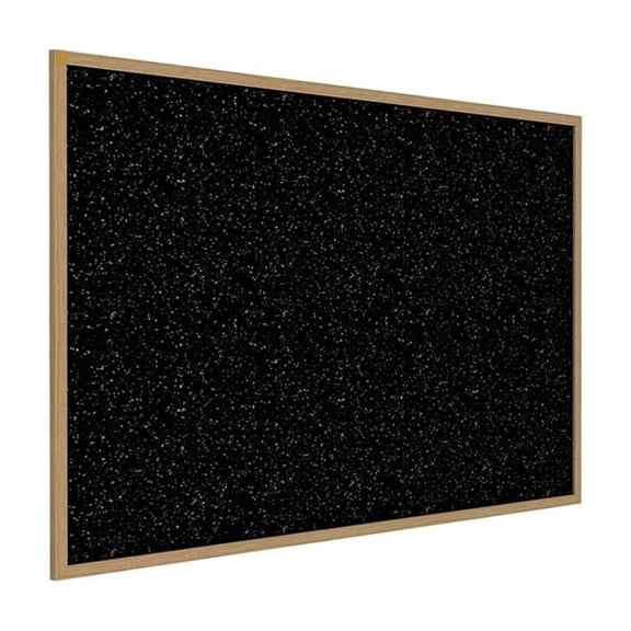 Pemberly Row Wood 3' x 4' Rubber Bulletin Board with Wood Frame in Multi-Color