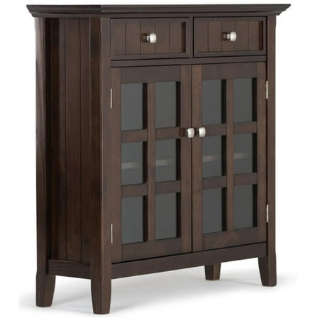 Pemberly Row Wood 36" Transitional Entryway Hallway Cabinet in Brunette Brown
