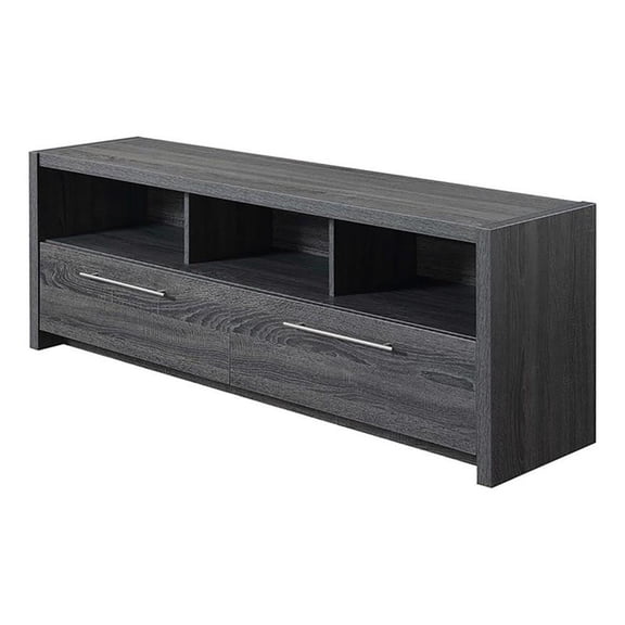 Pemberly Row Wood 60" TV Stand Entertainment Console in Gray