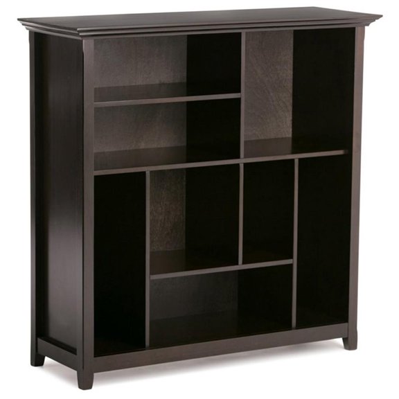 Pemberly Row Wood 8-Cube Multi-Size Bookcase in Hickory Brown