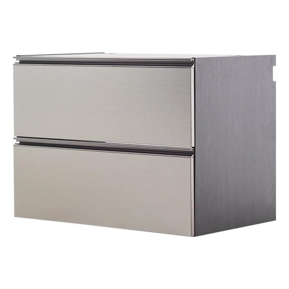 Pemberly Row Wood Base Drawer Wall Mounted Garage Cabinet in Metallic Gray