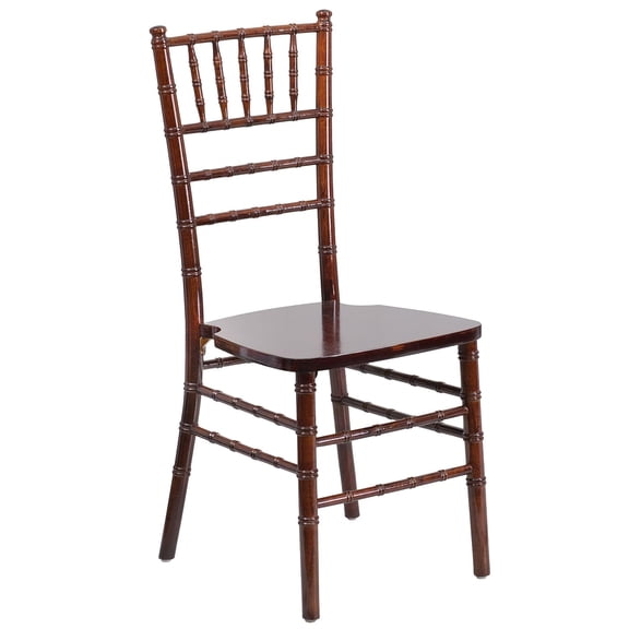 Pemberly Row Wood Chiavari Stacking Dining Side Chair in Fruitwood