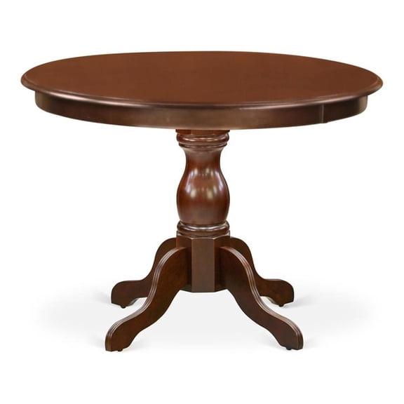Pemberly Row Wood Dining Table with Pedestal Legs in Mahogany