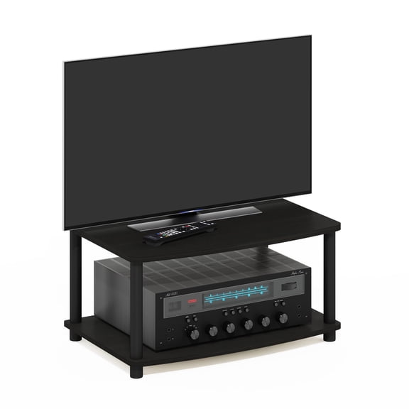 Pemberly Row Wood Elevated TV Stand for TV up to 25" - Espresso/Black