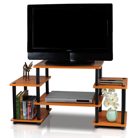 Pemberly Row Wood Entertainment Center for TV up to 25" in Cherry/Black