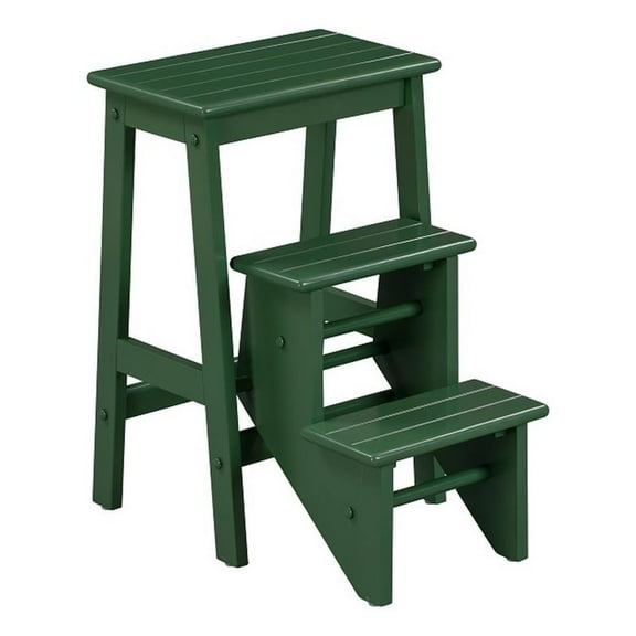Pemberly Row Wood Folding 24.5" Step Stool - Equestrian Green Finish