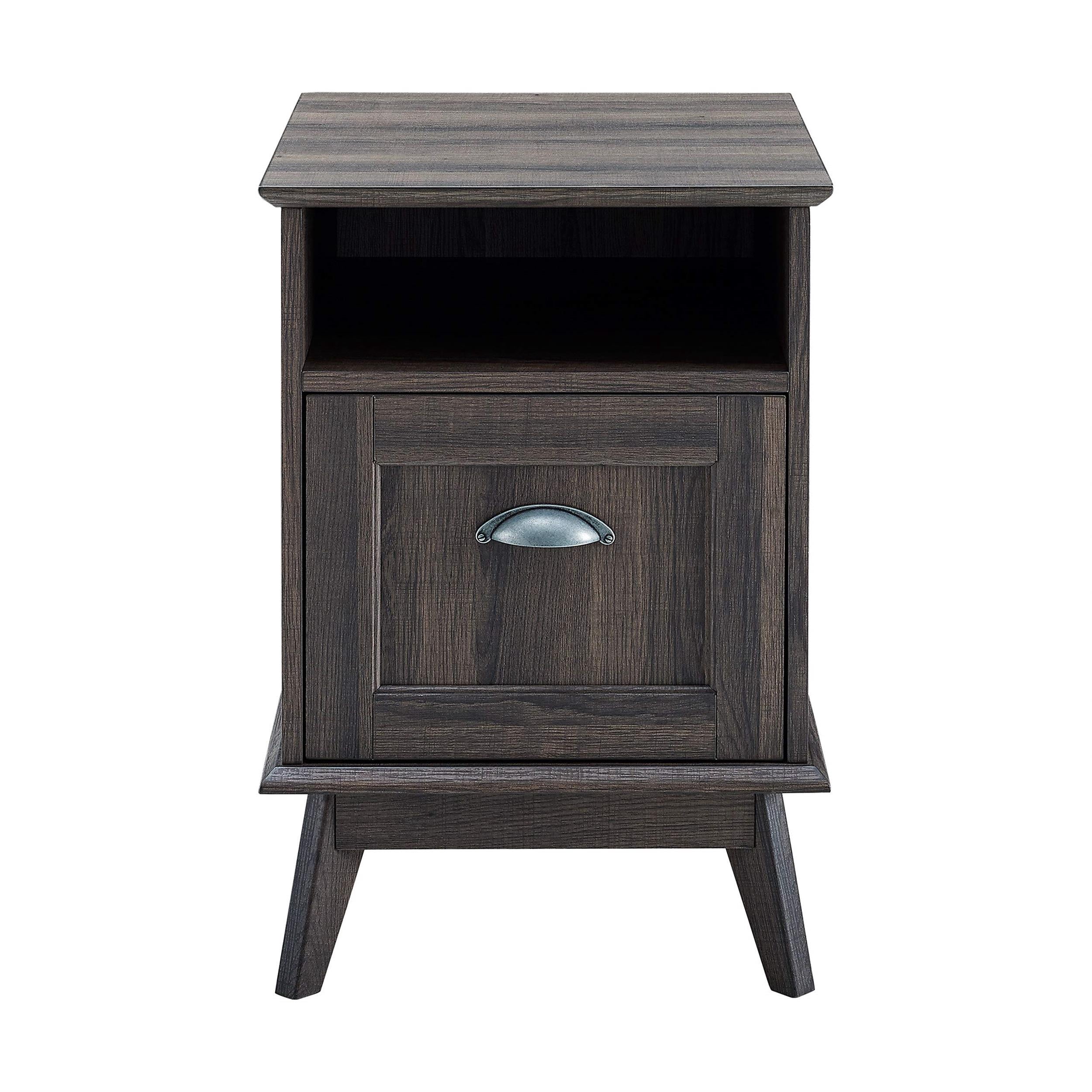Pemberly Row Wood Home Office File Cabinet with Drawer in Smoke Oak