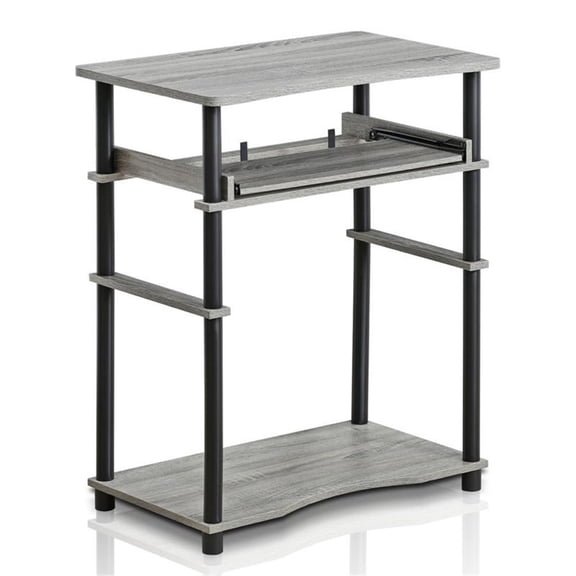 Pemberly Row Wood Laptop/Notebook/Computer Desk in French Oak Gray/Black