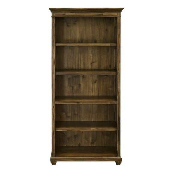 Pemberly Row Wood Open Bookcase Office Storage Fully Assembled in Brown