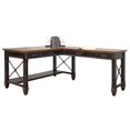 thumbnail image 1 of Pemberly Row Wood Open L-Desk Writing Table Office Desk Black, 1 of 6