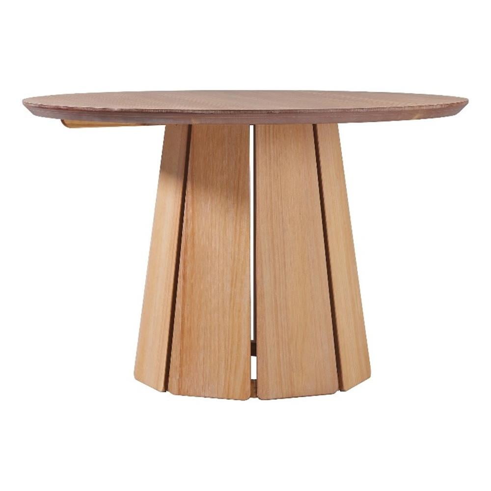 Cerused White 48-Inch Round Solid Wood Pedestal Dining Table