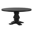 thumbnail image 1 of Pemberly Row 60 Inch Round Dining Table Pedestal Base Antique Style Black, 1 of 13