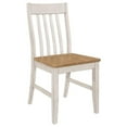 thumbnail image 1 of Pemberly Row Wood Slat Back Side Chair Natural and Rustic Off White (Set of 2), 1 of 13