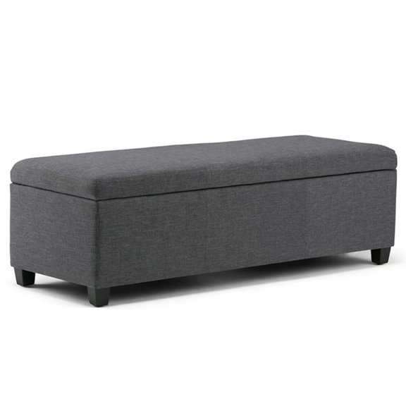 Pemberly Row Wood Storage Bench in Slate Gray