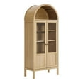 thumbnail image 1 of Pemberly Row Wood Tall Storage Display Cabinet with Rounded Arched Top in Oak, 1 of 4