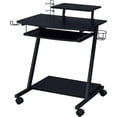 thumbnail image 1 of Pemberly Row Wood Top Gaming Table with Metal Frame and Casters in Black, 1 of 6