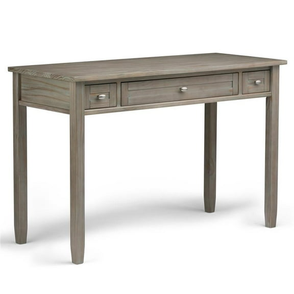 Pemberly Row Wood Transitional 48" Writing Office Desk in Gray