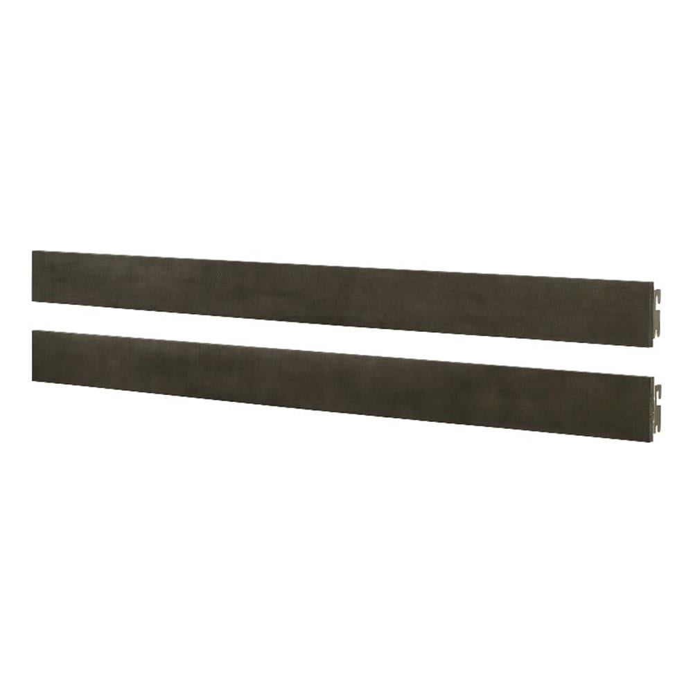 Pemberly Row Wood Transitional Full Size Bed Rails in Gray Finish