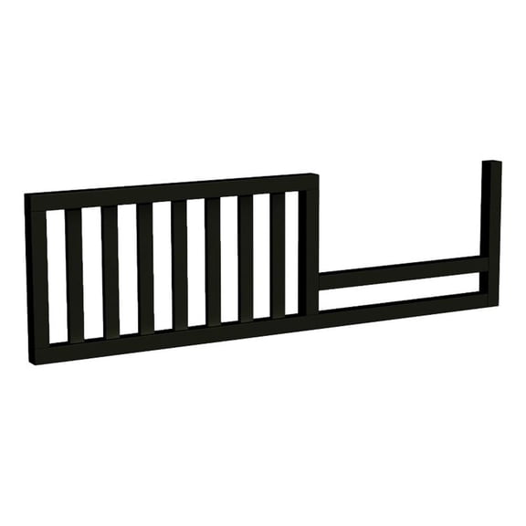 Pemberly Row Wood Transitional Fully Assembled Toddler Rail in Black