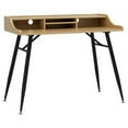 thumbnail image 1 of Pemberly Row Wood Writing Desk with Storage Hutch in Black/Ash, 1 of 15
