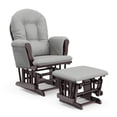 thumbnail image 1 of Pemberly Row Wood and Fabric Glider and Ottoman in Espresso/Gray, 1 of 9