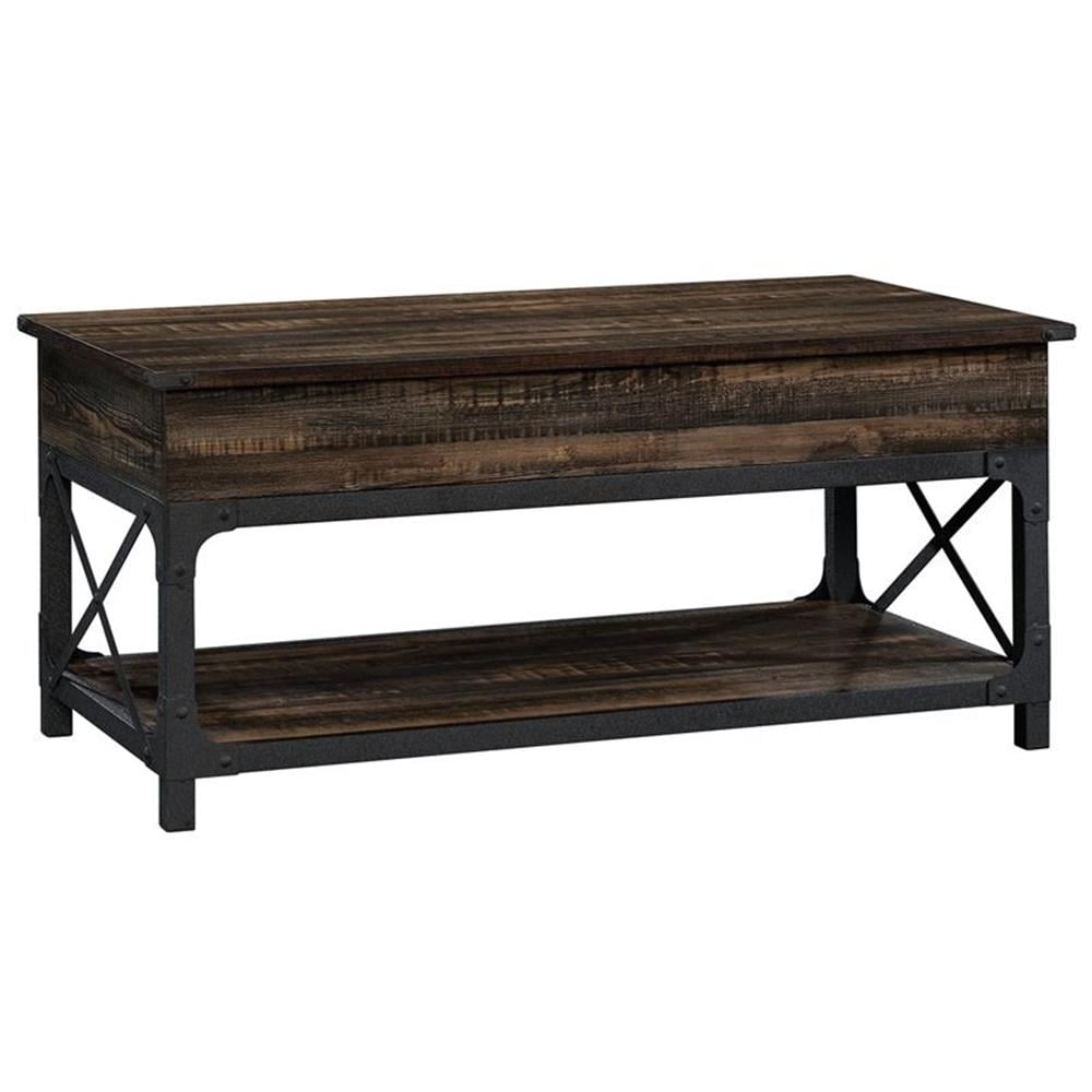 Pemberley Row Engineered Wood and Metal Carbon Oak Coffee Table Rectangular Lift-Top 41.30" x 22.32" x 18.59"