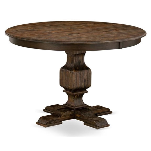 Pemberly Row Wooden Dining Table in Distressed Jacobean Brown