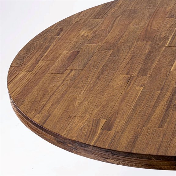 Pemberly Row Wooden Kitchen Table in Antique Walnut Finish