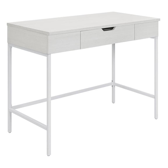Pemberly Row Worksmart Sit-To-Stand Desk in White Oak Engineered Wood