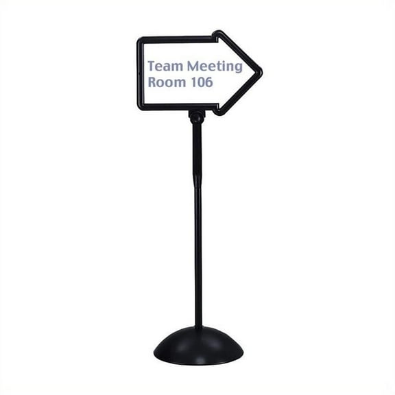Pemberly Row Write Way Directional Arrow Sign Magnetic Dual-Sided Board Black