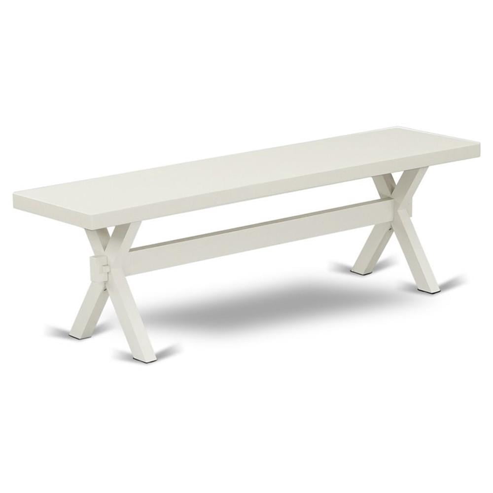 Pemberley Row Wood Linen White Dining Bench Rectangular 60" - Walmart.com