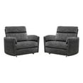 thumbnail image 1 of Pemberly Row XL Mediterranean Charcoal Extra Wide Power Glider Recliner Two Pack, 1 of 10