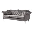 thumbnail image 1 of Pemberly Row17" Transitional Velvet Tufted Sofa with 2 Pillows in Dark Gray, 1 of 5