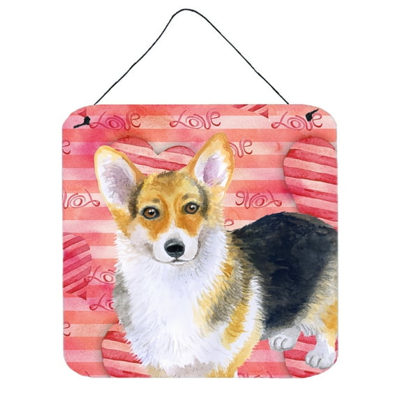 Pembroke Corgi Love Wall or Door Hanging Prints Red