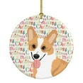 thumbnail image 1 of Pembroke Corgi Red and White Christmas Ceramic Ornament 2.8 in x 2.8 in, 1 of 3