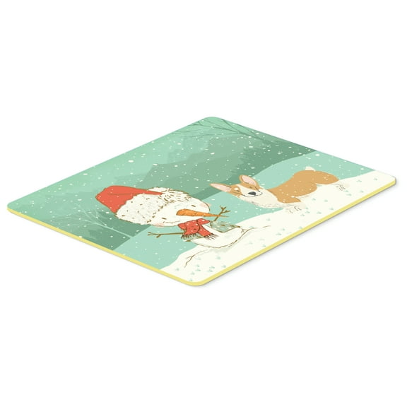 Pembroke Corgi Snowman Christmas Kitchen or Bath Mat 24x36
