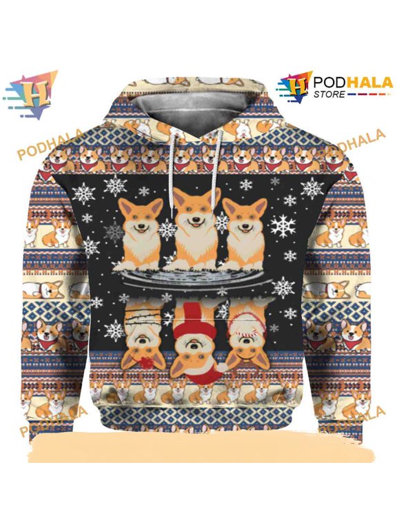 Pembroke Welsh Corgi 3D Funny Hoodie Christmas