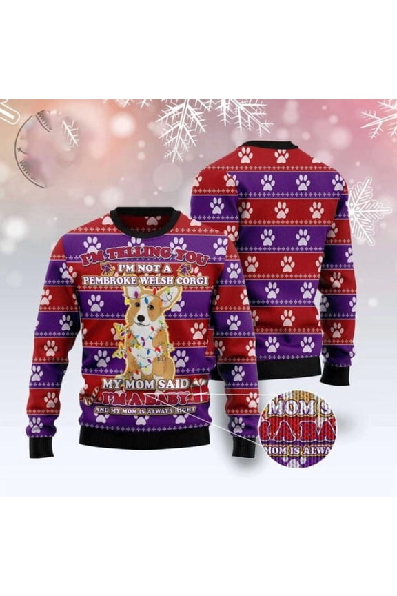 Pembroke Welsh Corgi Baby Christmas 3D Christmas Sweater, Dog 3D Christmas Sweater, 3D Dog Sweaters