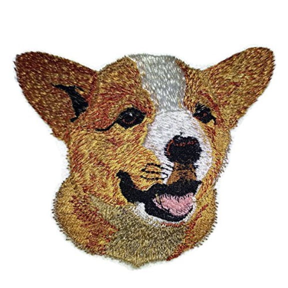 Pembroke Welsh Corgi Dog Face Embroidery Iron On/Sew patch [4" x 4.8"]