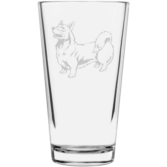 Pembroke Welsh Corgi Dog Themed Etched All Purpose 16oz Libbey Pint Glass