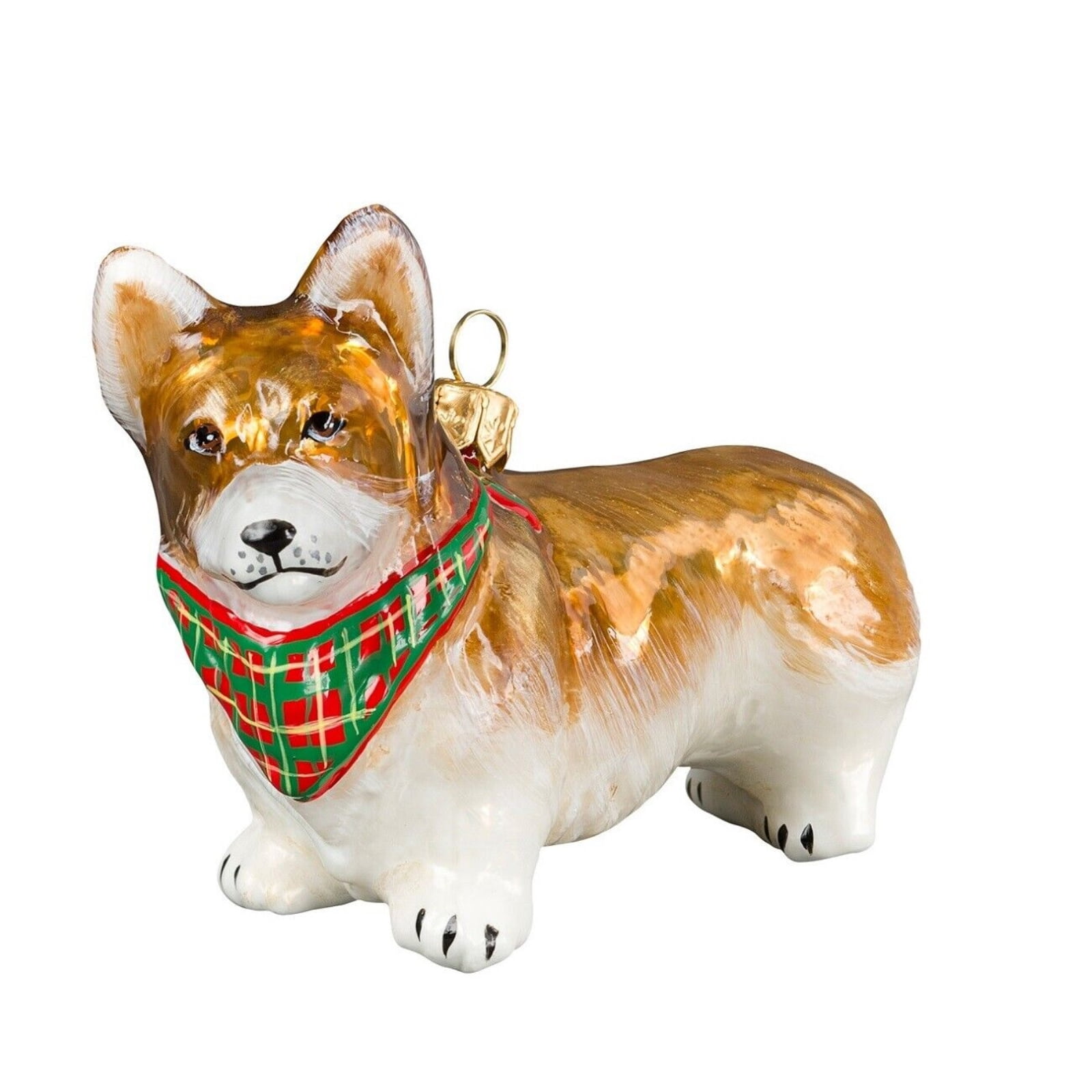 Handmade Glass Pembroke Welsh Corgi Christmas Ornament